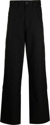 Logo-Tag Cotton Straight-Leg Trousers