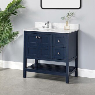 Mercurio 36 Single Bathroom Multifunctional Vanity Set with Sink by HULALA HOME