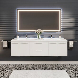 Axis 72 Inch Double Sink White Bathroom Vanity