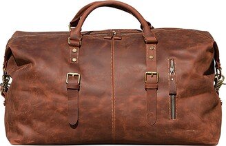 Touri Zip Detail Genuine Leather Holdall - Light Brown