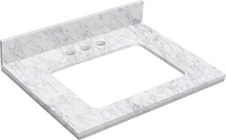 23.75-in. W Floor Mount White Vanity Set For 3H4-in. Drilling Bianca Carara Top Biscuit UM Sink