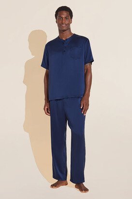 Charles Washable Silk Short Sleeve & Pant PJ Set-AA