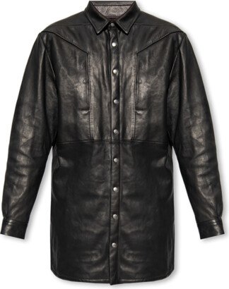 ‘Jumbo’ Leather Jacket - Black