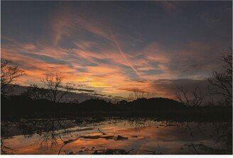 Kurt Shaffer Photographs November Sunset Reflection Canvas Art - 36.5 x 48