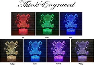 Custom Kids Name Night Light 7 Colors - Elephant Plug in Led Personalized Acrylic