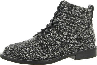 Eileen Womens Ankle Knit Combat & Lace-up Boots