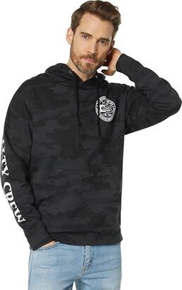 Salty Crew Legends Fleece Pullover Hoodie (Black Camo) Men's Clothing