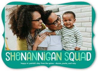 St. Patrick's Day Cards: Fun Squad St. Patrick's Day Card, Blue, 5X7, Signature Smooth Cardstock, Bracket