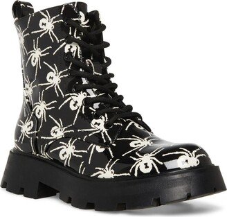 Johnny Womens Zipper Patent Combat & Lace-up Boots