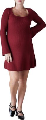 Rib Long Sleeve Maternity Sweater Minidress