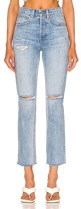 Karolina High Rise Straight Crop in Blue