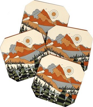 Nadja Wild Abstract Landscape 3 Coaster Set