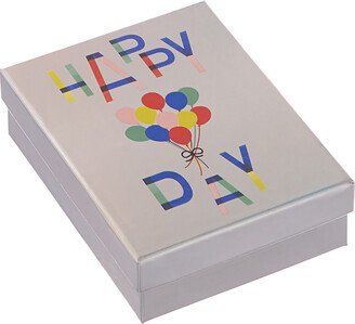 Small Gift Box Happy Birthday with Balloons Silver