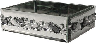 Teamson Home Bathroom Soap Dish With Gems Silver Harlow 90402