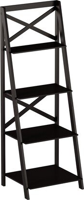 4-Tiered X-Back Frame & Leaning Look Ladder Bookshelf