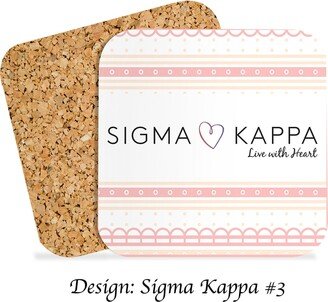 Sigma Kappa Beverage Coasters Square | Set Of 4