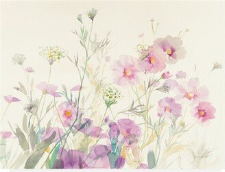 Danhui Nai Queen Annes Lace and Cosmos Painting Canvas Art - 19.5