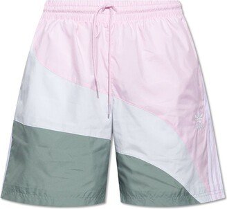 Logo Embroidered Drawstring Swim Shorts-AF