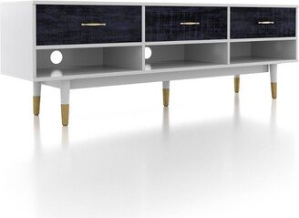 Kranich Mid-Century 3 Drawer TV Stand for TVs up to 75 Rustic Navy Blue - HOMES: Inside + Out