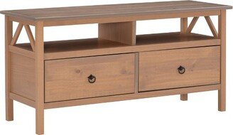 Titian Transitional Solid Wood Media Cabinet 2 Drawer Rustic TV Stand for TVs up to 40