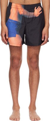 Black Printed Swim Shorts-AG