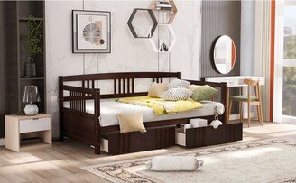 Daybed Wood Bed with Two Drawers