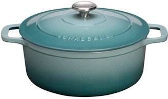 French Enameled Cast Iron Round Dutch Oven - 4.2-quart - Quartz Blue.