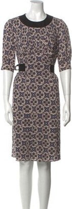 Printed Knee-Length Dress-AF