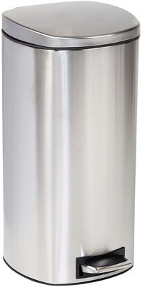 30L Soft-Close Stainless Steel Step Trash Can With Lid