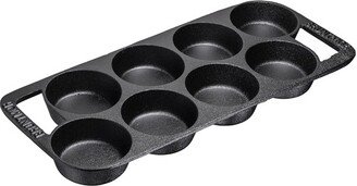 Round Cast Iron Biscuit Pan, 11 Cups, Black