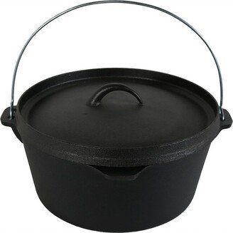 Sunnydaze Decor Sunnydaze Indoor/Outdoor Large Pre-Seasoned Cast Iron Dutch Oven Pot with Lid and Handle - 8 qt - Black