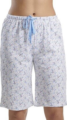 Women's Pajamas Cropped Pj Bermuda Short (Blue Sky Butterfly) Women's Pajama