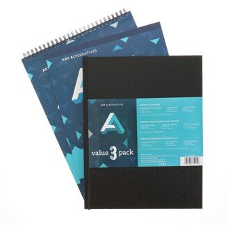 Art Alternatives Artist's Drawing Pad Value Pack, 3 Pieces