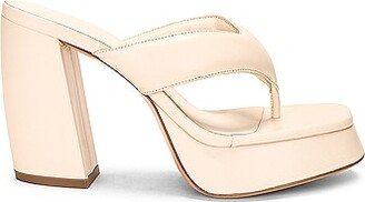 Platform Flip Flop Sandal in Cream