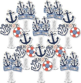 Big Dot of Happiness Ahoy - Nautical - Baby Shower or Birthday Party Centerpiece Sticks - Showstopper Table Toppers - 35 Pieces