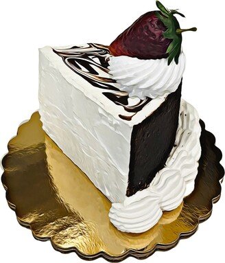 Dezicakes Fake Slice Chocolate Marble Cheesecake Prop Decoration Dezicakes Food - Cake - Artificial Faux Cake Decor