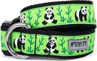 The Worthy Dog Pandas Dog Collar - Green - M