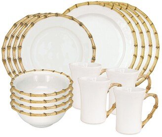 Bamboo Ceramic 16-Piece Dinnerware Set