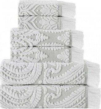 6pc Laina Turkish Cotton Bath Towel Set Gray
