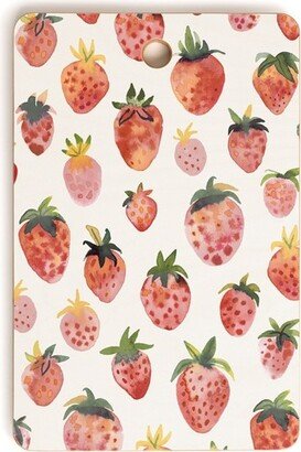 Ninola Design Strawberries Countryside Summer Rectangle Cutting Board