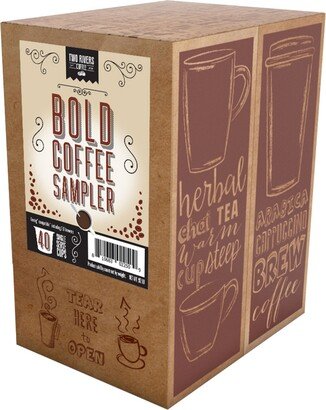 Two Rivers Coffee Pods, Bold & Dark Roast 2.0 Keurig ,Variety Sampler Pack, 40 Ct