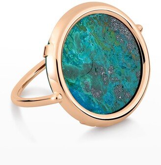 Rose Gold Chrysocolla Disc Ring