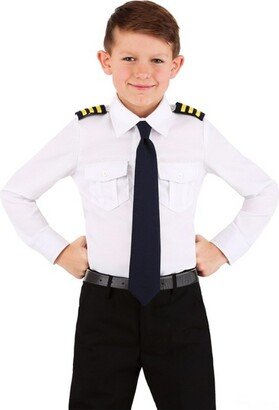 HalloweenCostumes.com Medium Pilot Shirt Kid's Costume, White/Blue