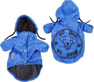 Dog Raincoat with Hood - Full Coverage Dog Rain Jacket with Fleece Lining[Blue,S]