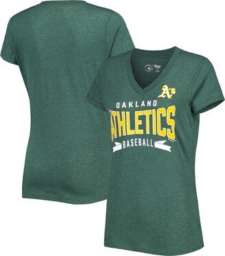 Women's G-iii 4Her by Carl Banks Green Oakland Athletics Dream Team V-Neck T-shirt