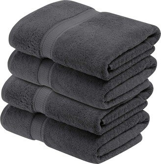 Set Of 4 Egyptian Cotton Plush Heavyweight Absorbent Luxury Soft Bath Towels-AB