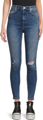Centerfold High Rise Distressed Skinny Jeans