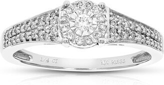 Vir Jewels 1/4 cttw Round Lab Grown Diamond Engagement Ring 925 Sterling Silver Prong Set