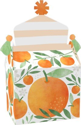 Big Dot of Happiness Little Clementine - Treat Box Party Favors Citrus Baby Shower or Birthday Party Goodie Gable Boxes - Set of 12