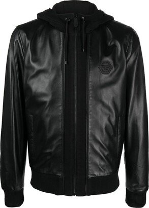 Leather Hooded Jacket-AB